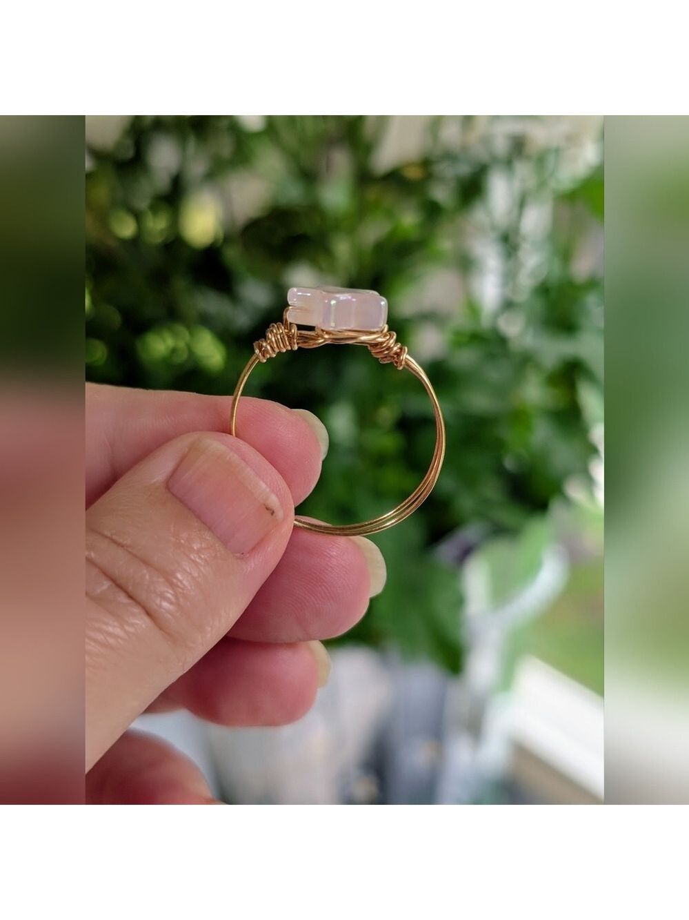 Rose Gold Star Ring with Pink Stone - Picture 1 of 5